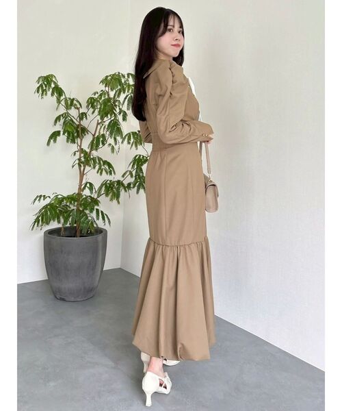 dazzlin（ダズリン）の「バルーンチェックワンピース（ワンピース・レディース・ベージュ/ブラウン/その他1・SMALL/MEDIUM）」の6枚目の写真