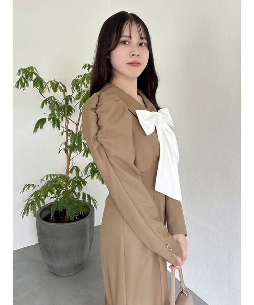 dazzlin（ダズリン）の「バルーンチェックワンピース（ワンピース・レディース・ベージュ/ブラウン/その他1・SMALL/MEDIUM）」の7枚目の写真