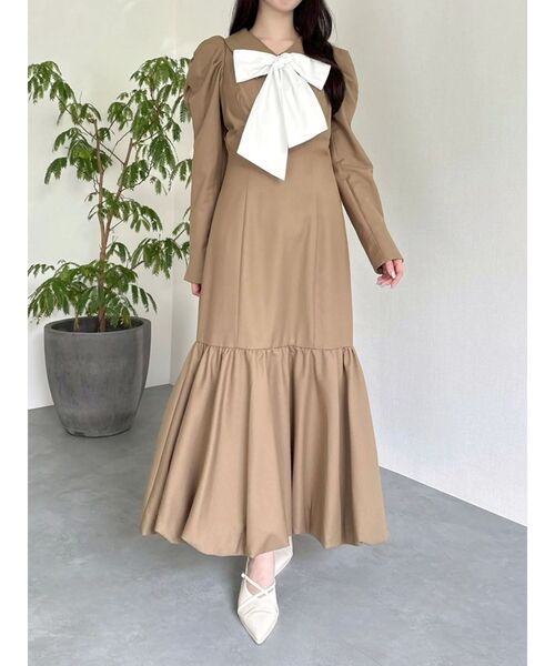 dazzlin（ダズリン）の「バルーンチェックワンピース（ワンピース・レディース・ベージュ/ブラウン/その他1・SMALL/MEDIUM）」の11枚目の写真