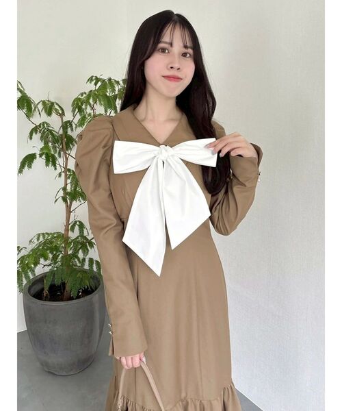 dazzlin（ダズリン）の「バルーンチェックワンピース（ワンピース・レディース・ベージュ/ブラウン/その他1・SMALL/MEDIUM）」の12枚目の写真