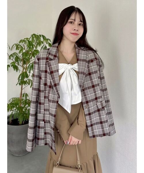 dazzlin（ダズリン）の「バルーンチェックワンピース（ワンピース・レディース・ベージュ/ブラウン/その他1・SMALL/MEDIUM）」の14枚目の写真