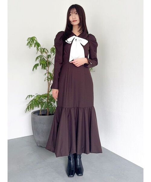 dazzlin（ダズリン）の「バルーンチェックワンピース（ワンピース・レディース・ベージュ/ブラウン/その他1・SMALL/MEDIUM）」の15枚目の写真