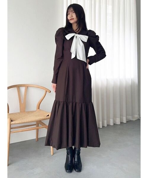 dazzlin（ダズリン）の「バルーンチェックワンピース（ワンピース・レディース・ベージュ/ブラウン/その他1・SMALL/MEDIUM）」の16枚目の写真