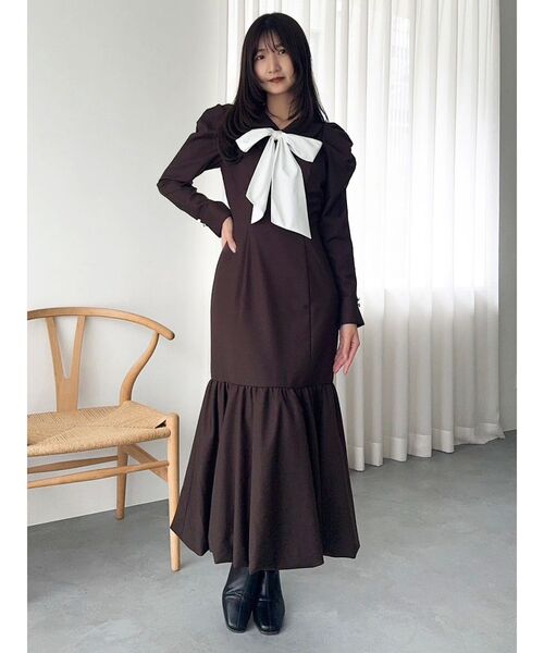 dazzlin（ダズリン）の「バルーンチェックワンピース（ワンピース・レディース・ベージュ/ブラウン/その他1・SMALL/MEDIUM）」の17枚目の写真