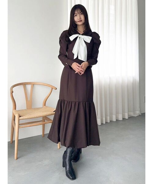 dazzlin（ダズリン）の「バルーンチェックワンピース（ワンピース・レディース・ベージュ/ブラウン/その他1・SMALL/MEDIUM）」の18枚目の写真