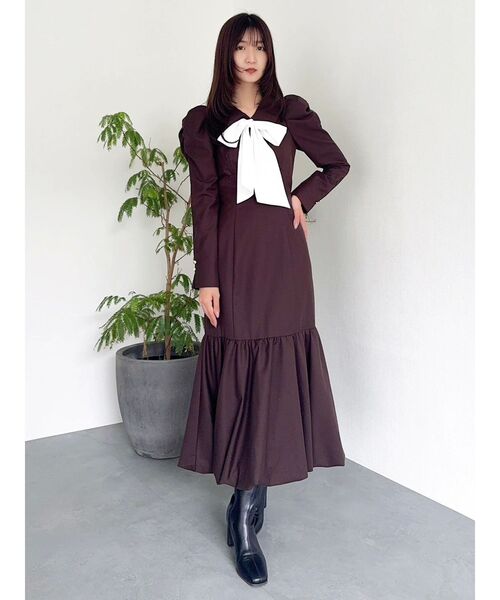 dazzlin（ダズリン）の「バルーンチェックワンピース（ワンピース・レディース・ベージュ/ブラウン/その他1・SMALL/MEDIUM）」の19枚目の写真