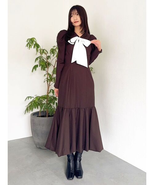 dazzlin（ダズリン）の「バルーンチェックワンピース（ワンピース・レディース・ベージュ/ブラウン/その他1・SMALL/MEDIUM）」の20枚目の写真