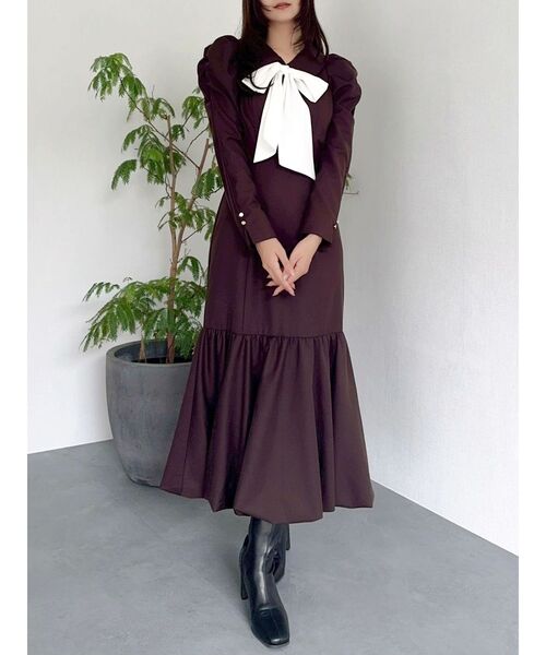 dazzlin（ダズリン）の「バルーンチェックワンピース（ワンピース・レディース・ベージュ/ブラウン/その他1・SMALL/MEDIUM）」の22枚目の写真