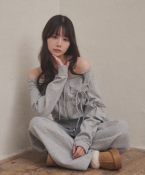 M DOLLY(エムドリー)の「waist frill voce sweat pants/ウエストフリルヴォーチェスウェットパンツ(スウェットパンツ・レディース・ブラック/グレー・S/M)」の13枚目の写真