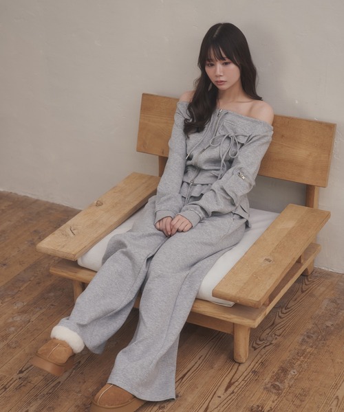 M DOLLY(エムドリー)の「waist frill voce sweat pants/ウエストフリルヴォーチェスウェットパンツ(スウェットパンツ・レディース・ブラック/グレー・S/M)」の15枚目の写真