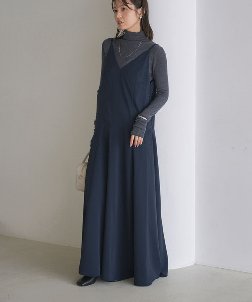 Noble(ノーブル)の「ロー切り替えフレアワンピース(ワンピース・レディース・ネイビー/アイボリー・38/36)」の3枚目の写真