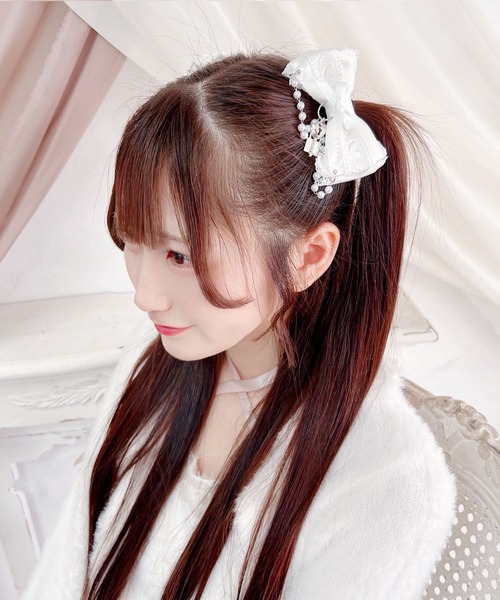 MA*RS(アメーバーマーズ)の「キー&パドロック×ハートレースりぼんクリップ2個SET(バレッタ/ヘアクリップ・レディース・ブラック/ピンク系その他/ホワイト/ブラック×ホワイト・FREE)」の6枚目の写真