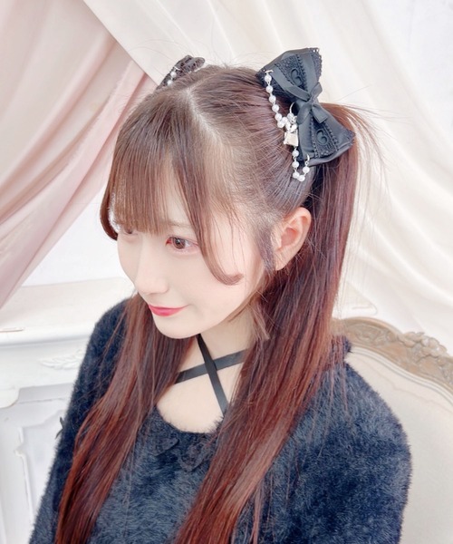 MA*RS(アメーバーマーズ)の「キー&パドロック×ハートレースりぼんクリップ2個SET(バレッタ/ヘアクリップ・レディース・ブラック/ピンク系その他/ホワイト/ブラック×ホワイト・FREE)」の8枚目の写真