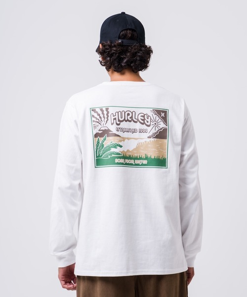 Hurley (ハーレー)の「【Hurley/ハーレー】バックプリントロングTシャツ ヘビーウェイト VOLCANO LS TEE(Tシャツ/カットソー・メンズ・ホワイト/ブラック・MEDIUM/LARGE/X-LARGE)」の1枚目の写真