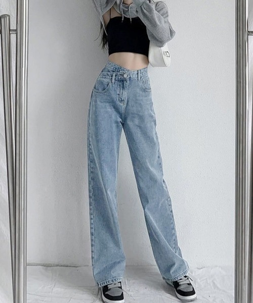 ReRe(リリ)の「ハイウエストワイドジーンズ(デニムパンツ・レディース・チャコールグレー/ブルー/ダークブルー/ライトブルー・MEDIUM/LARGE)」の16枚目の写真