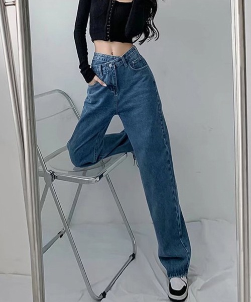 ReRe(リリ)の「ハイウエストワイドジーンズ(デニムパンツ・レディース・チャコールグレー/ブルー/ダークブルー/ライトブルー・MEDIUM/LARGE)」の10枚目の写真