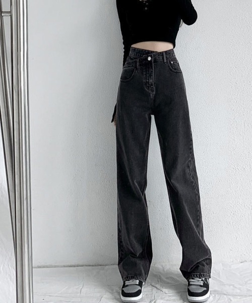 ReRe(リリ)の「ハイウエストワイドジーンズ(デニムパンツ・レディース・チャコールグレー/ブルー/ダークブルー/ライトブルー・MEDIUM/LARGE)」の18枚目の写真