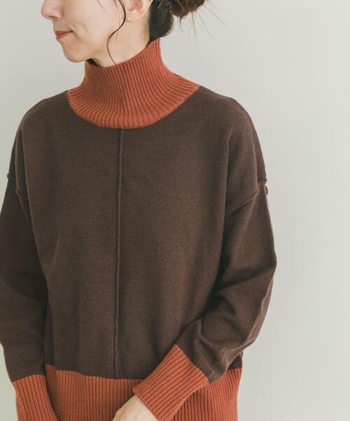 ITEMS URBANRESEARCH（アイテムズ アーバンリサーチ）の「『洗濯可/毛玉防止』ハイネックワイドニット（ニット/セーター・レディース・ホワイト系その他/グリーン/ブラウン/グレー/オフホワイト/オレンジ・FREE）」の10枚目の写真