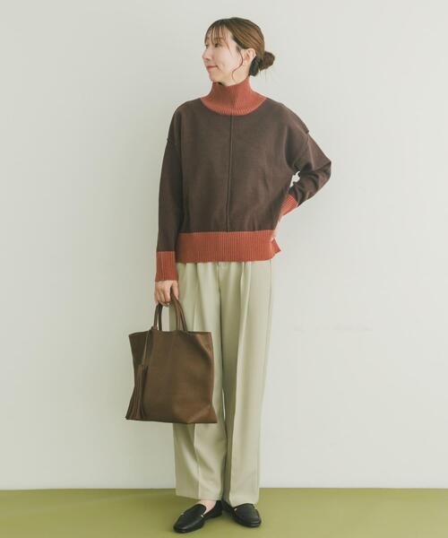 ITEMS URBANRESEARCH（アイテムズ アーバンリサーチ）の「『洗濯可/毛玉防止』ハイネックワイドニット（ニット/セーター・レディース・ホワイト系その他/グリーン/ブラウン/グレー/オフホワイト/オレンジ・FREE）」の14枚目の写真