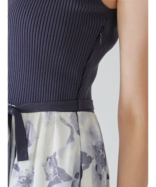 snidel ノースリニットドッキングワンピース フレアスリーブカーディガン ノースリニットドッキングワンピース(マキシ・ロングワンピース