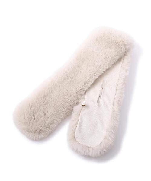 EDIT COLOGNE(エディットコロン)の「フェイクファーティペット(ストール/ショール・レディース・ダークグレー/ベージュ/ブラウン・フリ-)」の7枚目の写真