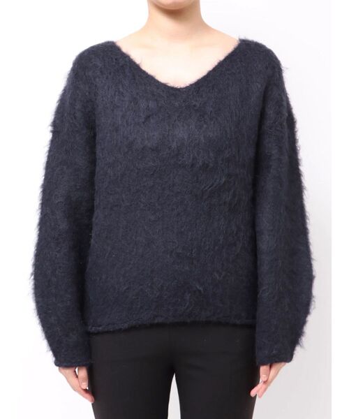 LAGUNAMOON（ラグナムーン）の「【REVIVAL】アルパカシャギーVネックニットプルオーバー（ニット/セーター・レディース・ベージュ/ネイビー/ピンク・FREE）」の10枚目の写真
