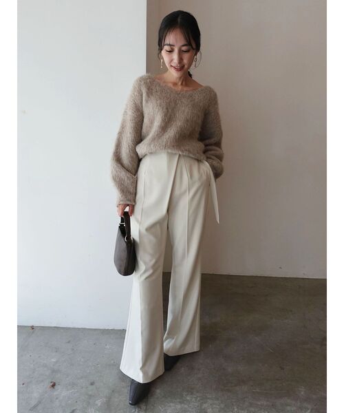 LAGUNAMOON（ラグナムーン）の「【REVIVAL】アルパカシャギーVネックニットプルオーバー（ニット/セーター・レディース・ベージュ/ネイビー/ピンク・FREE）」の11枚目の写真