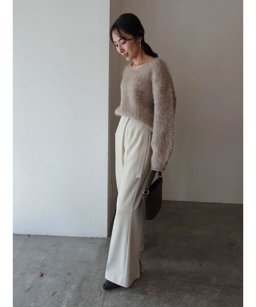 LAGUNAMOON（ラグナムーン）の「【REVIVAL】アルパカシャギーVネックニットプルオーバー（ニット/セーター・レディース・ベージュ/ネイビー/ピンク・FREE）」の12枚目の写真