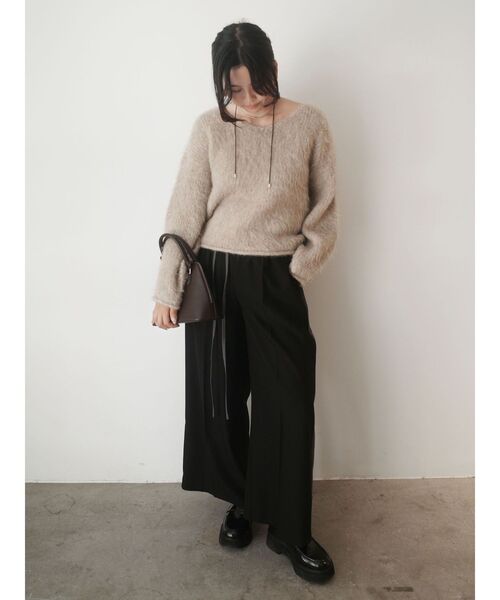 LAGUNAMOON（ラグナムーン）の「【REVIVAL】アルパカシャギーVネックニットプルオーバー（ニット/セーター・レディース・ベージュ/ネイビー/ピンク・FREE）」の18枚目の写真