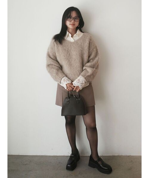 LAGUNAMOON（ラグナムーン）の「【REVIVAL】アルパカシャギーVネックニットプルオーバー（ニット/セーター・レディース・ベージュ/ネイビー/ピンク・FREE）」の22枚目の写真