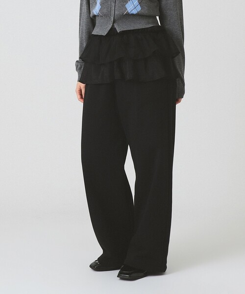 Ray BEAMS（レイビームス）の「フリルベルト セット スウェットパンツ（その他パンツ・レディース・ブラック/シルバー・1/0）」の2枚目の写真