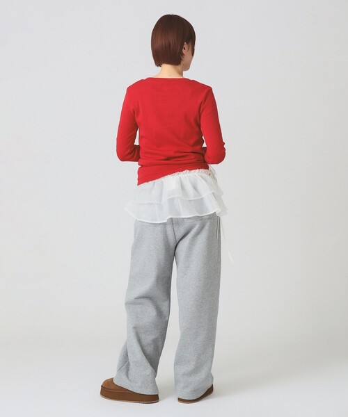 Ray BEAMS（レイビームス）の「フリルベルト セット スウェットパンツ（その他パンツ・レディース・ブラック/シルバー・1/0）」の6枚目の写真