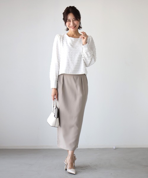 Ehre style(エーレスタイル)の「コンパクト丈で美バランスが叶う 立体トップス(シャツ/ブラウス・レディース・ブラック/ホワイト・FREE)」の5枚目の写真