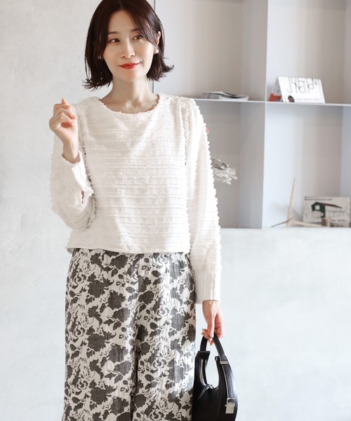 Ehre style(エーレスタイル)の「コンパクト丈で美バランスが叶う 立体トップス(シャツ/ブラウス・レディース・ブラック/ホワイト・FREE)」の11枚目の写真