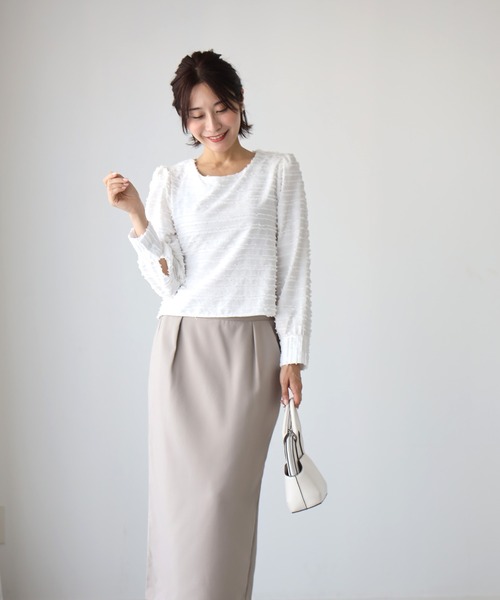 Ehre style(エーレスタイル)の「コンパクト丈で美バランスが叶う 立体トップス(シャツ/ブラウス・レディース・ブラック/ホワイト・FREE)」の13枚目の写真