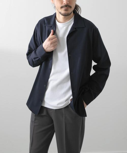 ITEMS URBANRESEARCH(アイテムズ アーバンリサーチ)の「FINE WOOL Blend Shirts(シャツ/ブラウス・メンズ・オフホワイト/グレー/ネイビー・MEDIUM/LARGE)」の3枚目の写真
