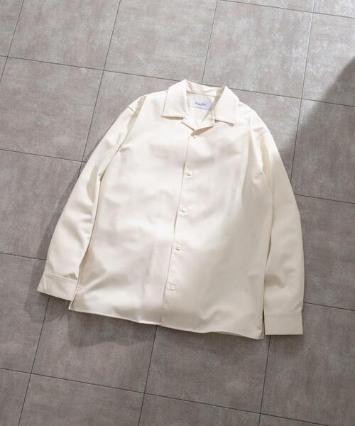ITEMS URBANRESEARCH(アイテムズ アーバンリサーチ)の「FINE WOOL Blend Shirts(シャツ/ブラウス・メンズ・オフホワイト/グレー/ネイビー・MEDIUM/LARGE)」の1枚目の写真