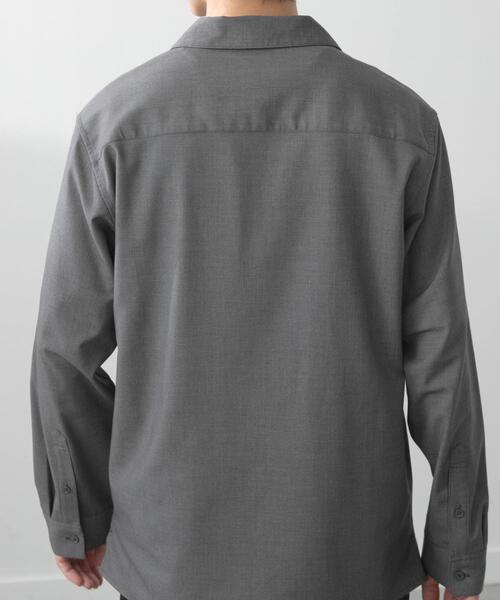 ITEMS URBANRESEARCH(アイテムズ アーバンリサーチ)の「FINE WOOL Blend Shirts(シャツ/ブラウス・メンズ・オフホワイト/グレー/ネイビー・MEDIUM/LARGE)」の6枚目の写真