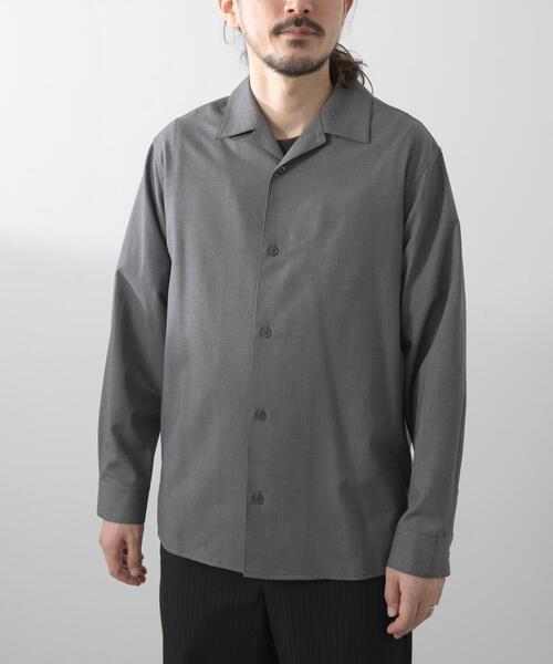 ITEMS URBANRESEARCH(アイテムズ アーバンリサーチ)の「FINE WOOL Blend Shirts(シャツ/ブラウス・メンズ・オフホワイト/グレー/ネイビー・MEDIUM/LARGE)」の8枚目の写真