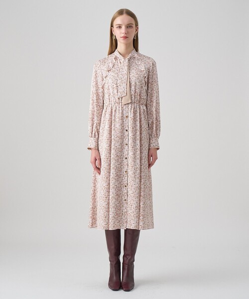 セール】リッププリントボウタイフレア ワンピース（ワンピース