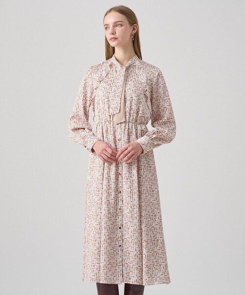 セール】リッププリントボウタイフレア ワンピース（ワンピース