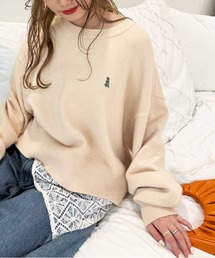 DOUBLE NAME | 【m:rex】ミニ恐竜ワッペンもちもちニットプルオーバー(ニット/セーター)