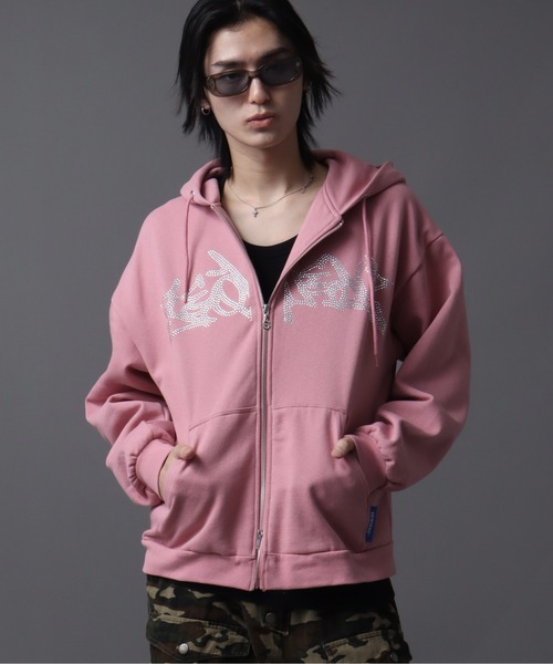 Art re A select（アトリエセレクト）の「【SEQUENZ（シークエンズ）】SQNZ NEW O.G LOGO LINE STONE FADE ZIP P/K（パーカー・メンズ・ブルー/ピンク/ブラック・L/S/M）」の3枚目の写真