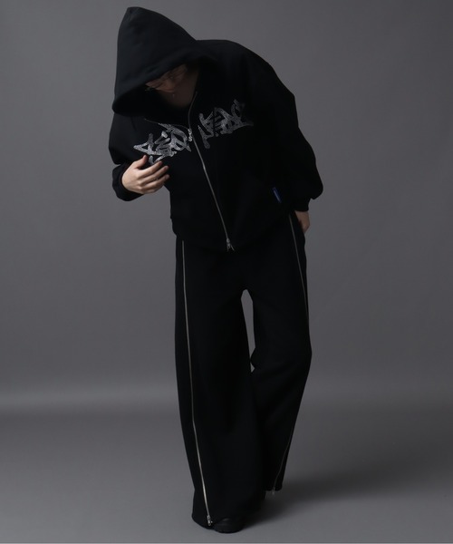 Art re A select（アトリエセレクト）の「【SEQUENZ（シークエンズ）】SQNZ NEW O.G LOGO LINE STONE FADE ZIP P/K（パーカー・メンズ・ブルー/ピンク/ブラック・L/S/M）」の6枚目の写真