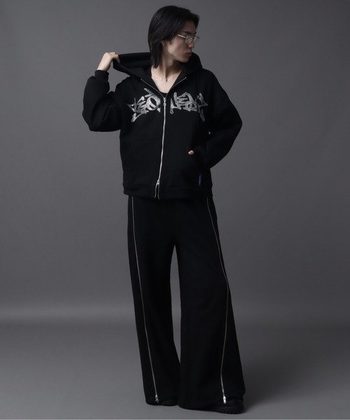 Art re A select（アトリエセレクト）の「【SEQUENZ（シークエンズ）】SQNZ NEW O.G LOGO LINE STONE FADE ZIP P/K（パーカー・メンズ・ブルー/ピンク/ブラック・L/S/M）」の5枚目の写真