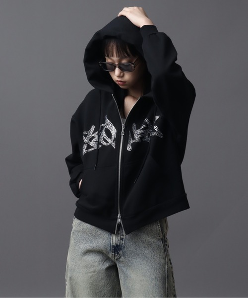 Art re A select（アトリエセレクト）の「【SEQUENZ（シークエンズ）】SQNZ NEW O.G LOGO LINE STONE FADE ZIP P/K（パーカー・メンズ・ブルー/ピンク/ブラック・L/S/M）」の11枚目の写真