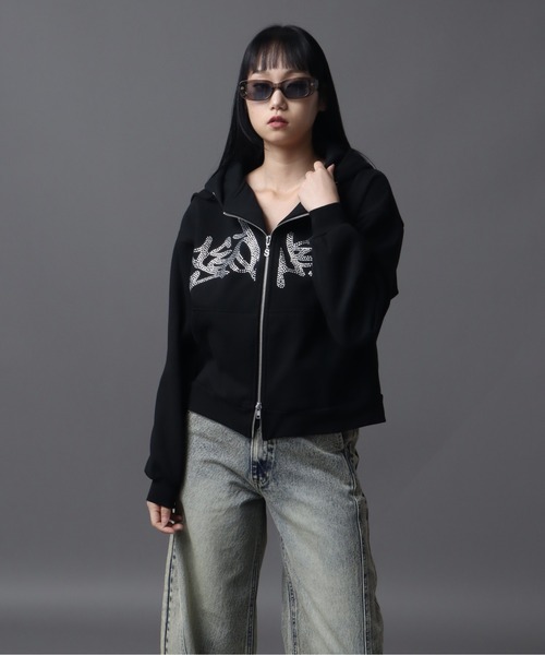 Art re A select（アトリエセレクト）の「【SEQUENZ（シークエンズ）】SQNZ NEW O.G LOGO LINE STONE FADE ZIP P/K（パーカー・メンズ・ブルー/ピンク/ブラック・L/S/M）」の7枚目の写真