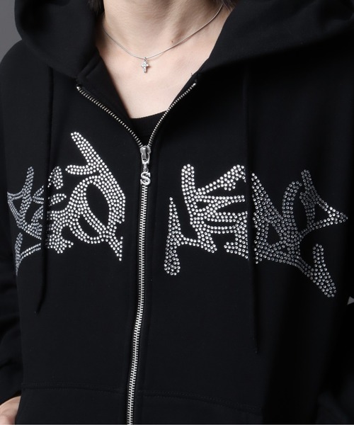 Art re A select（アトリエセレクト）の「【SEQUENZ（シークエンズ）】SQNZ NEW O.G LOGO LINE STONE FADE ZIP P/K（パーカー・メンズ・ブルー/ピンク/ブラック・L/S/M）」の4枚目の写真