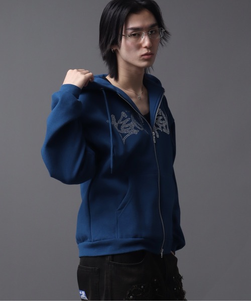 SEQUENZ（シークエンズ）】SQNZ NEW O.G LOGO LINE STONE FADE ZIP P/K