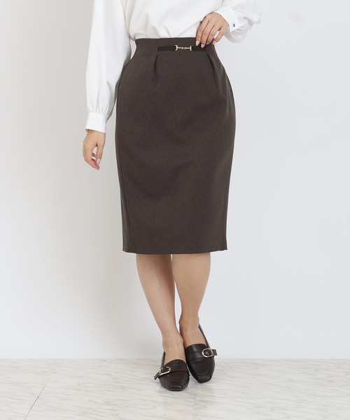 TRUDEA（トルディア）の「ウール調ビット付きタイトスカート（スカート・レディース・チャコールグレー/ネイビー/ブラウン・SMALL/MEDIUM/LARGE）」の7枚目の写真